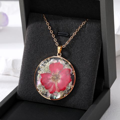 Fashion Flower Resin Epoxy Women's Earrings Necklace