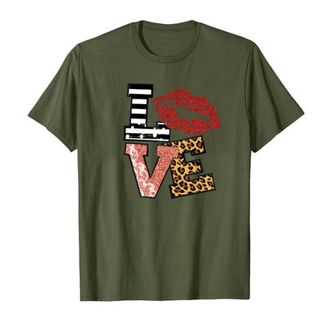 Women's T-shirt Short Sleeve T-shirts Printing Casual Valentine's Day Letter