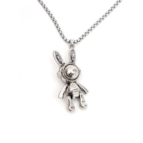 Fashion Rabbit Alloy Plating Inlay Opal Unisex Pendant Necklace 1 Piece