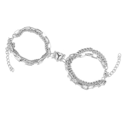 Simple Style Heart Shape Alloy Wholesale Bracelets