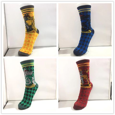 Unisexe Style Bcbg Dessin Animé Nylon Coton Impression Crew Socks Une Paire