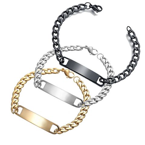 Fashion Geometric 304 Stainless Steel Plating 18K Gold Plated Men'S Bracelets