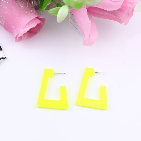 Simple Style Star Heart Shape Arylic Stoving Varnish Women's Earrings 1 Pair
