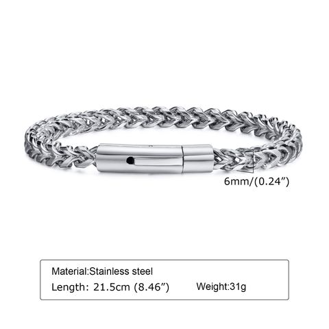 Simple Style Solid Color Stainless Steel Bracelets
