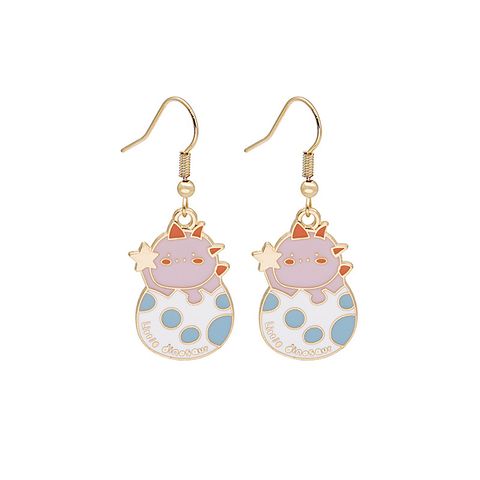 Fashion Dog Cat Alloy Stoving Varnish Women's Drop Earrings 1 Pair