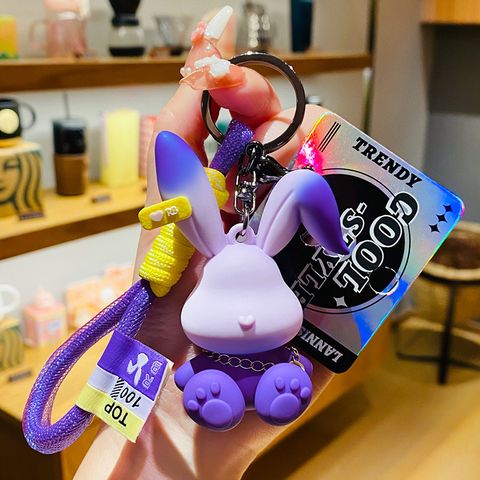 1 Piece Cartoon Style Rabbit Pvc Unisex Bag Pendant Keychain