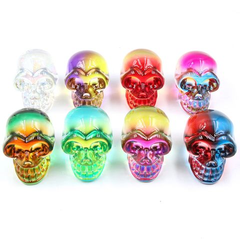 Creative Play Decoration Electroplating Ornament Crystal Carved Skull