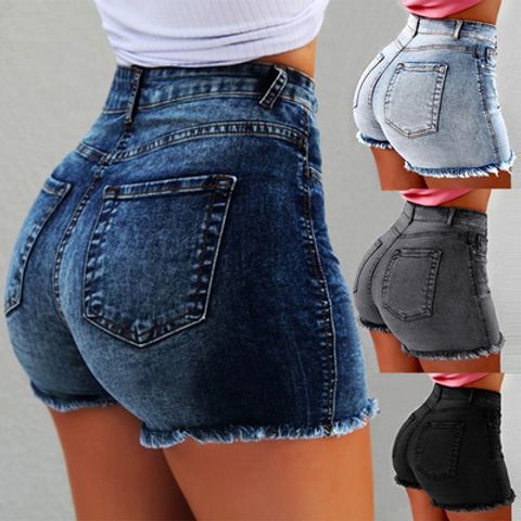 Women's Daily Fashion Solid Color Shorts Washed Jeans Shorts