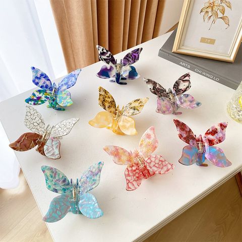 Cute Butterfly Acetic Acid Sheets Handmade Hair Claws 1 Piece