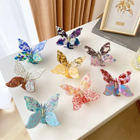 Cute Butterfly Acetic Acid Sheets Handmade Hair Claws 1 Piece