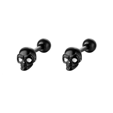 1 Piece Fashion Skull Stainless Steel Plating Ear Studs