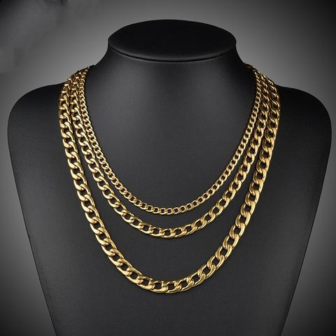 Hip-hop Solid Color Stainless Steel Plating Unisex Necklace 1 Piece