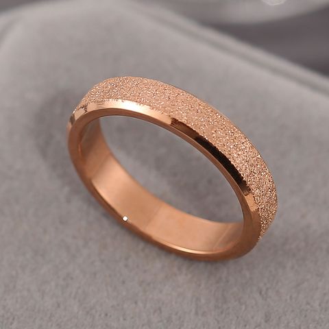 Simple Style Round Titanium Steel Plating Rings 1 Piece