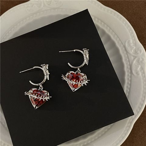 Wholesale Jewelry Fashion Heart Shape Iron Copper Zircon Plating Pendant Necklace