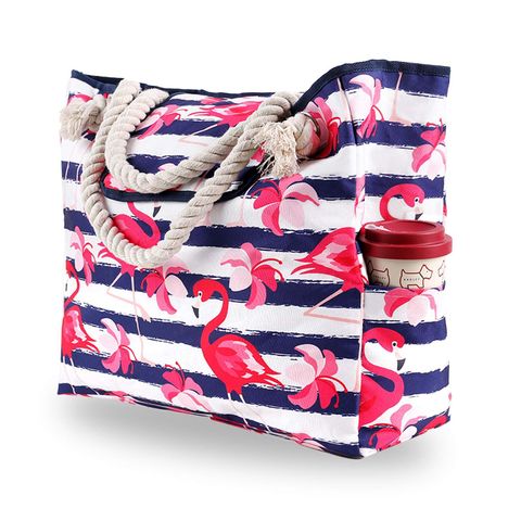 Women's Streetwear Stripe Canvas Shopping Bags