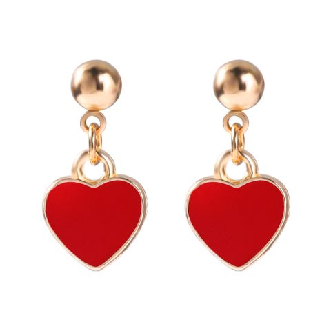 Heart Stoving Varnish Alloy No Inlaid Earrings