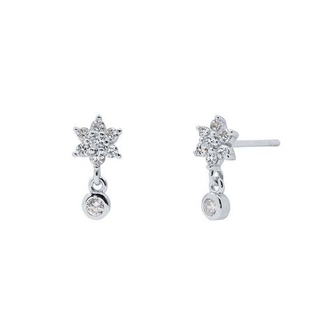 Fashion Snowflake Inlaid Zircon Star Copper Earrings Wholesale