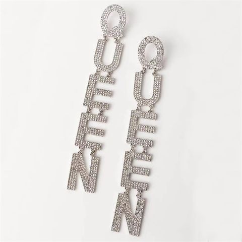 New European And American Earrings Exaggerated Queen Letter Earrings Wholesale