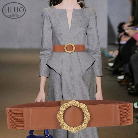 Fashion Simple Windbreaker Belt Round Buckle Decorative Belt