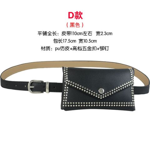 Fashion Women's Waist Bag Decorative Belt Simple Fashion Rivet Decorative Thin Belt