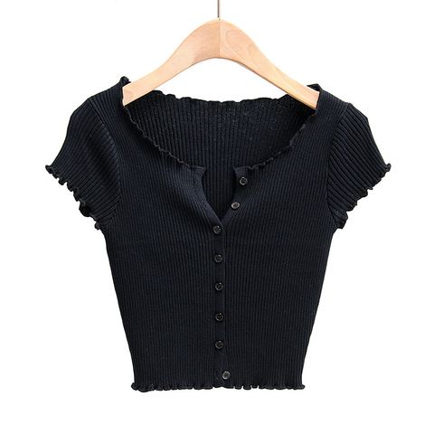 Sexy Trendy Slim Knit Sweater Short Tight Bottom Shirt Crop Top