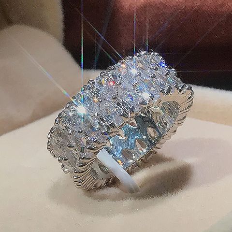 European And American Fashion Aaa Grade Double Drainage Drop-shaped Copper Zircon Ring