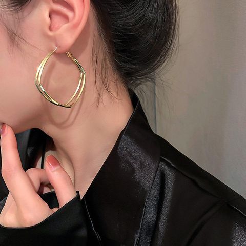 Fashion Heart Plating Alloy No Inlaid Earrings