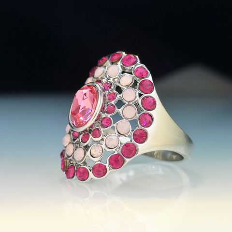 Fashion Rose Red Opal Ring Gemstone Alloy Ring