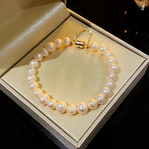 Korean Chinese Style Fashion Freshwater Pearl Jade Bracelet Hand Jewelry Female Wholesale