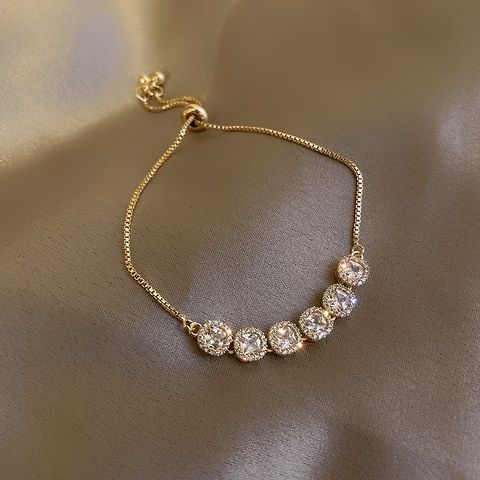 Geometric Alloy Diamond Artificial Gemstones Women's Bracelets