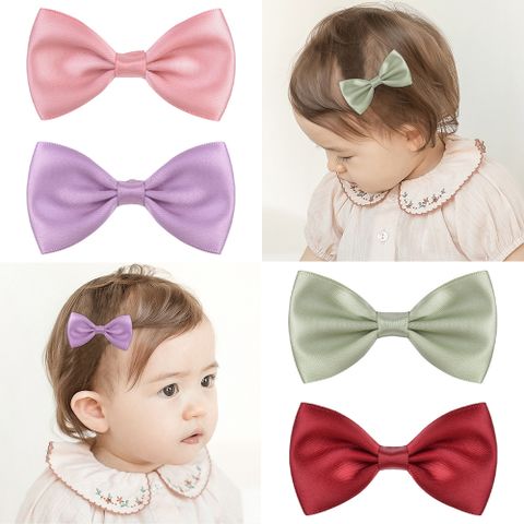 Cute Satin Bow Hairpin Simple Children's Hair Accessories