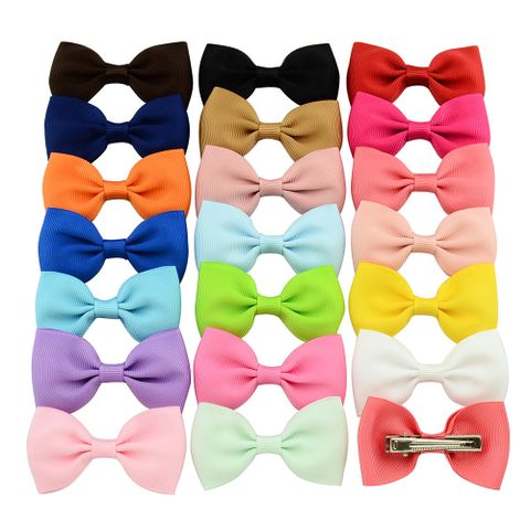 Simple Solid Color Children's Bow Cute Hairpin Baby Multicolor Hair Accessories