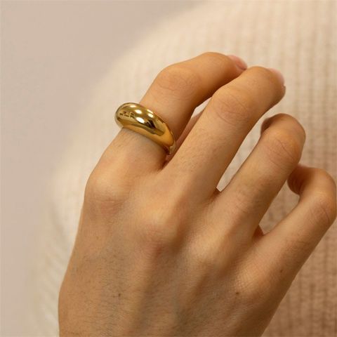 Einfacher Edelstahl Einfache Mode Solide Farbe Ring Großhandel