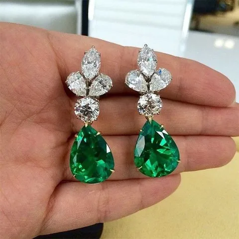 Pendientes De Cobre De Circón Aaa De Flor De Trébol De Moda Pendientes De Novia Exquisitos