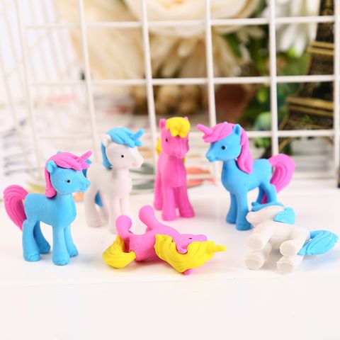 Creative Cartoon Cute Pony Unicorn Eraser Children Student Stationery