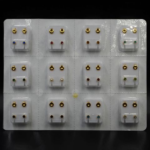 Simple Style Artificial Gemstones Unisex Earrings Ear Studs