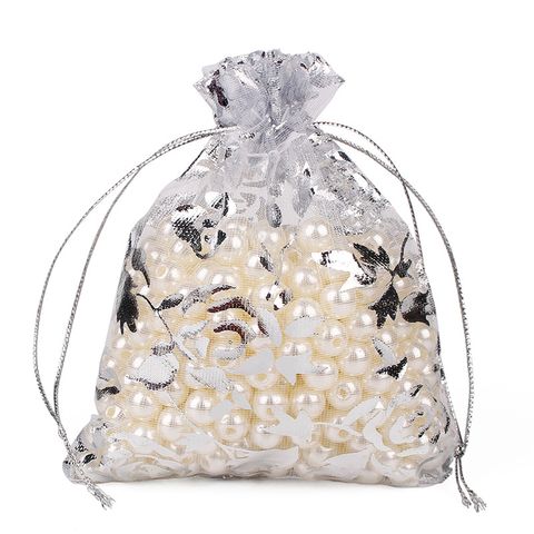 Multi-size Bronzing Rose Gauze Gift Decoration Organza Bunch Pocket Candy Bag Wholesale
