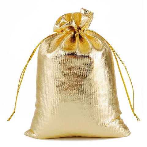 Sac-cadeau De Bijoux D&#39;emballage De Tissu De Bouche De Faisceau De Cordon De Serrage D&#39;argent D&#39;or