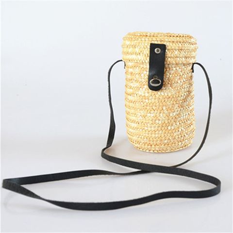 New Mini Straw Bucket One Shoulder Beach Bag9*16cm