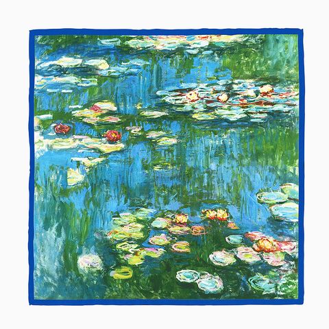 53cm Monet Oil Painting Series Water Lilies In The Pond Silk Scarf