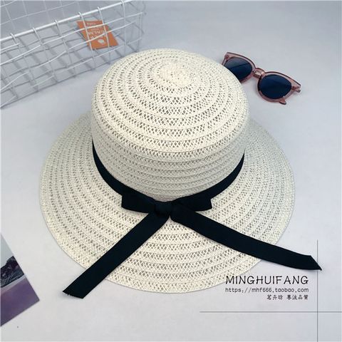 Sombrero De Paja De Ala Grande Plegable De Color De Contraste De Moda Sombrero Para El Sol