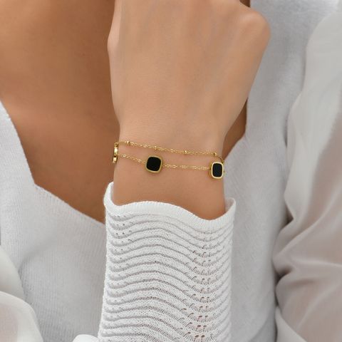 Simple Style Geometric 304 Stainless Steel 14K Gold Plated Acrylic In Bulk