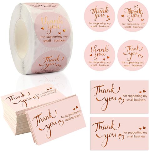 Roll Gilding Commercial Decorative Sticker Label Pink Card