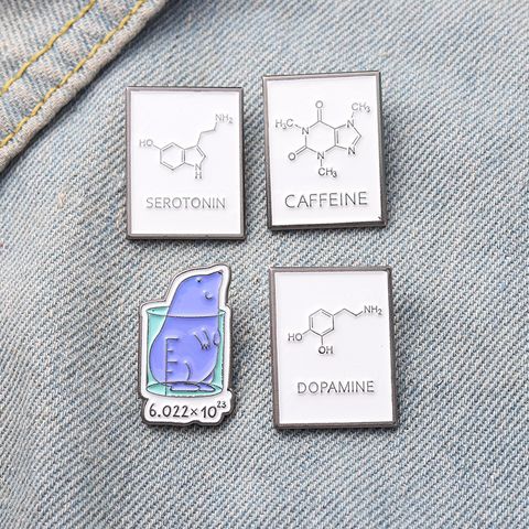 Creative Chemical Reaction Equation Pattern Alloy Brooch