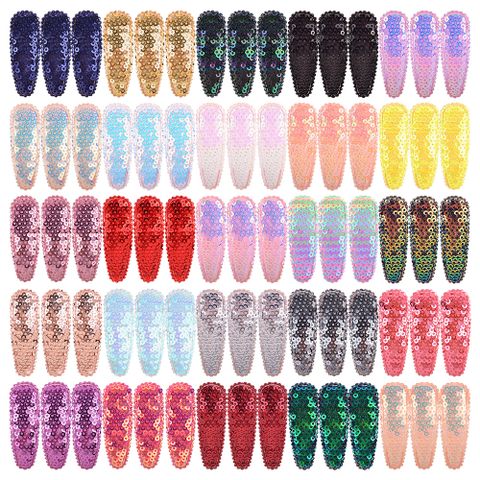 New Flip Sequins Candy Color Lace Mesh Yarn Bb Clip Children's Hair Accessories