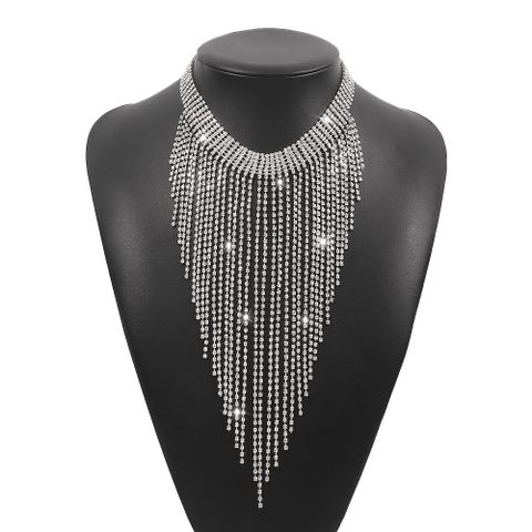 Fashion Row Drill Tassel Rhinestone Claw Chain Alloy Necklace