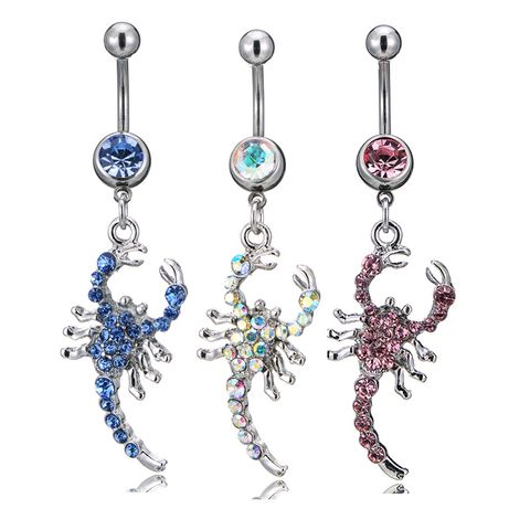 Fashion Piercing Jewelry Diamond Scorpion Alloy Navel Ring