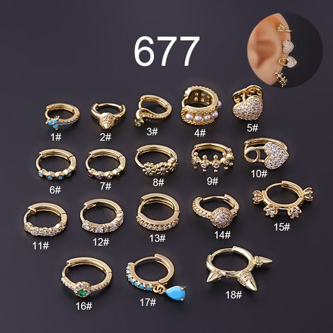 Ear Cartilage Rings & Studs Fashion Geometric Copper Plating