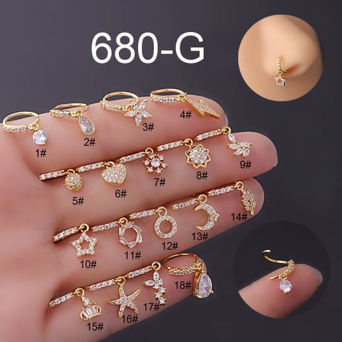 Nose Rings & Studs Fashion Geometric Copper Plating
