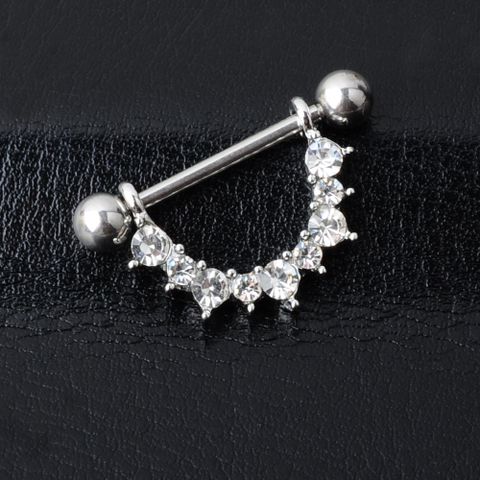 Fashion Piercing Jewelry Simple U-shaped Diamond Titanium Steel Breast Ring